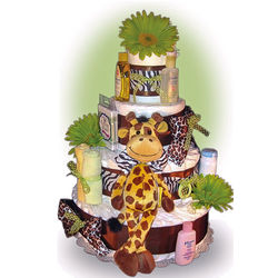 4 Tier Safari Diaper Cake