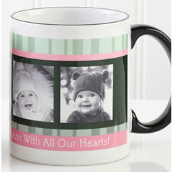 Photo Message to Her Personalized Black Handle Mug