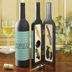 Stripe Wine Bottle Personalized Wine Accessory Kit