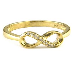 14 Karat Yellow Gold Diamond Infinity Ring