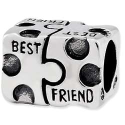 Best Friend Puzzle Bead in Sterling Silver