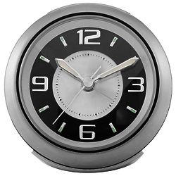 Brushed Silver Lite Night Alarm Clock
