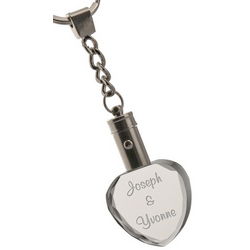 Personalized Light Up Crystal Heart Key Chain