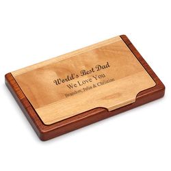 World's Best Dad Personalized Business Card Holder