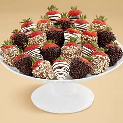 24 Gourmet Dipped Fancy Chocolate Chip Covered Strawberries