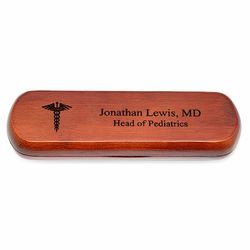 Medical Cherrywood Double Pen and Box Gift Set