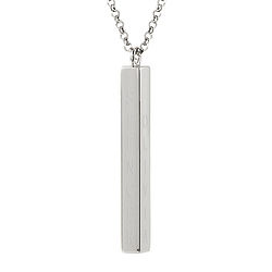 Vertical Square Silver Bar Necklace
