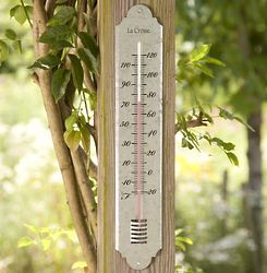 Large Galvanized Metal Thermometer
