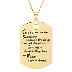 Personalized Serenity Prayer Gold Dog Tag