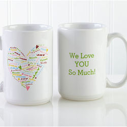 Personalized Heart of Love Coffee Mug
