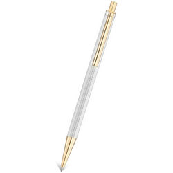 Sterling Silver Barley and Gold Fittings Eco Ballpoint Pen