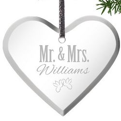 Personalized Mr. and Mrs. Acrylic Heart Ornament