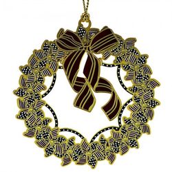 Americana Wreath 24k Gold Plated Ornament