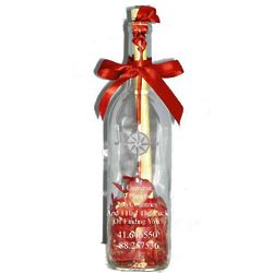 Personalized Message in a Bottle with Engraved Latitude Longitude