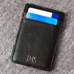 Personalized Black Leather Magic Wallet