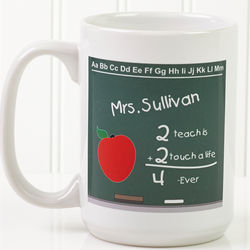Teacher Chalkboard Large Ceramic Personalized Coffee Mug