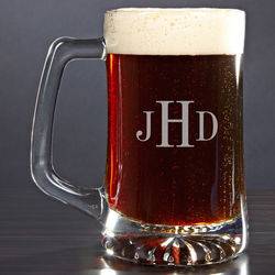 Monogrammed Heavy Duty Glass Beer Mug