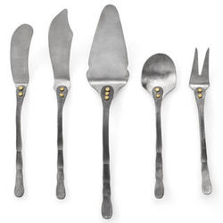 Hand Forged Cheese Knives, Server, Fork, and Spoon