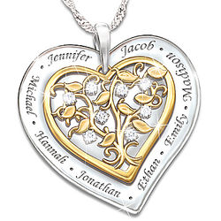 Our Family Grows with Love Personalized Diamond Necklace