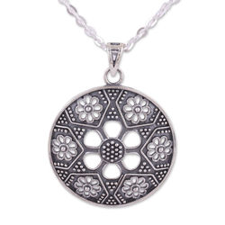 Floral Enigma Sterling Silver Pendant