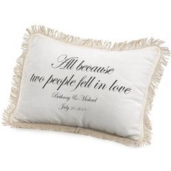All Because Two People Fell in Love Pillow with Black Print