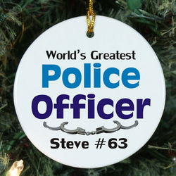 World's Greatest Police Officer Personalized Ceramic Ornament