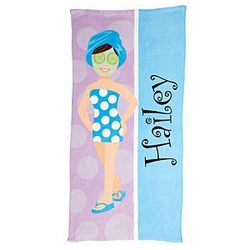 Personalized Spa Day Blue Micro-Fiber Beach Towel