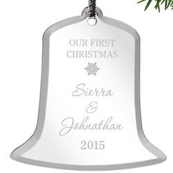 Personalized Our First Christmas Bell Shaped Ornament