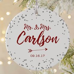 Personalized Sparkling Love Wedding Ornament