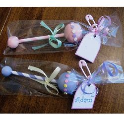 baby rattle cake pops for a girl