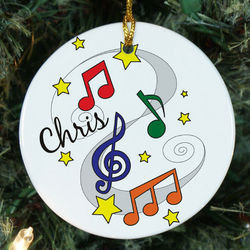 Personalized Ceramic Music Notes Ornament