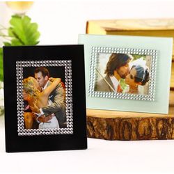 Rhinestone Wedding Place Card Picture Frames