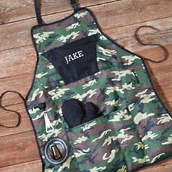 Deluxe Camouflage Grilling Apron Set