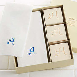 Elegant Monogram Guest Soap and Towel Set