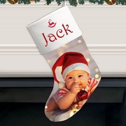 Baby's Custom Photo Christmas Stocking