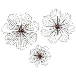 3 Floating Flower Wall Decorations