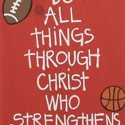 All Things Through Christ Sports Wooden Wall Art
