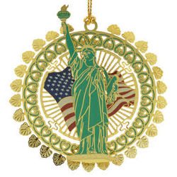 Statue of Liberty Gold Plated Ornament