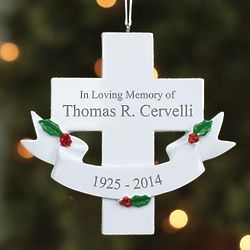 In Loving Memory Engraved Cross Ornament