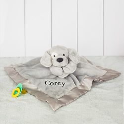 Personalized Spunky Lovey Baby Blanket in Gray