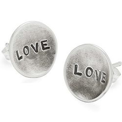 Love Silver Stud Earrings