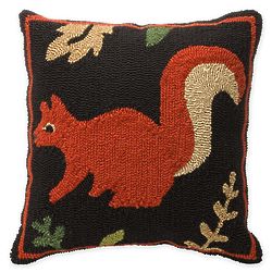 Hooked Pillow with Squirrel