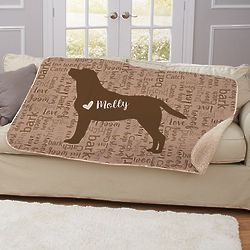 Personalized Dog Breed Sherpa Throw Blanket