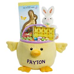 Personalized Furry Friend Chick Easter Basket with Candy