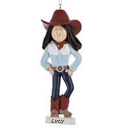 Cowgirl Personalized Christmas Ornament