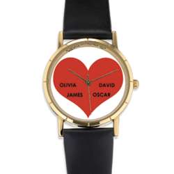 Personalized Big Red Heart Family Watch