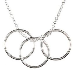 Triple Karma Ring Silver Dipped Necklace