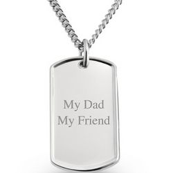 Sterling Silver Vertical Dog Tag