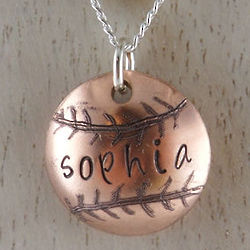 Softball Girl Personalized Copper Necklace