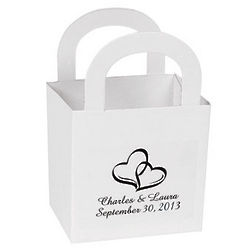 Personalized Two Hearts Wedding Favors Gift Bags